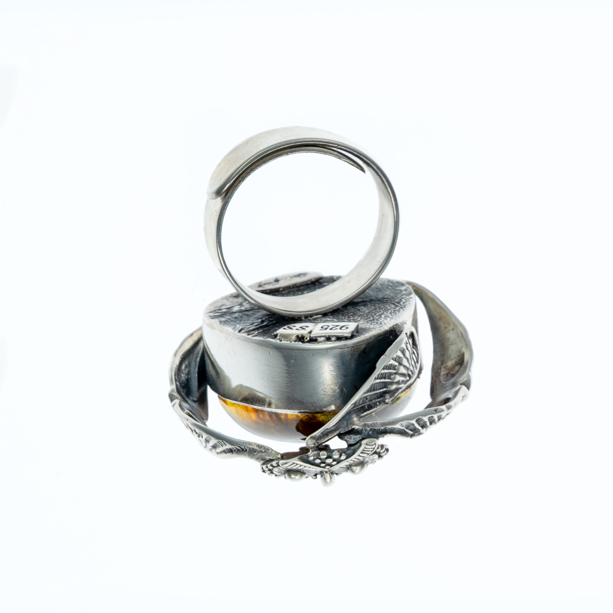 Sterling Silver and Baltic Amber Owl Ring 4